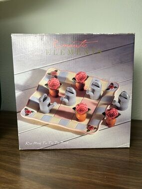 vintage rare Romantic Elements floral garden tic tac toe set